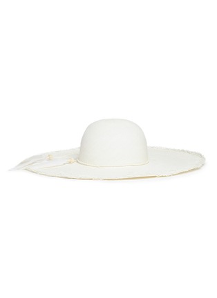 Main View - Click To Enlarge - SENSI STUDIO - 'Lady Ibiza' Braided rope feather panama straw hat