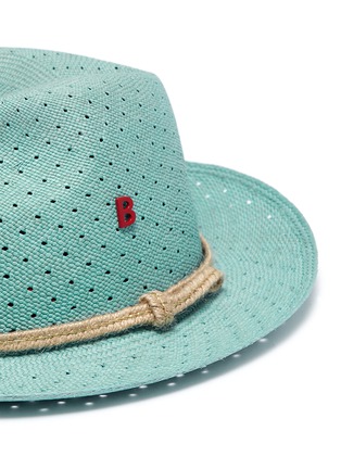 Detail View - Click To Enlarge - MY BOB - Polka dot perforated straw fedora hat