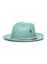 Figure View - Click To Enlarge - MY BOB - Polka dot perforated straw fedora hat
