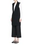 Front View - Click To Enlarge - ALEXANDER WANG - Lace-up back tailored long vest