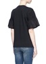 Back View - Click To Enlarge - VICTORIA, VICTORIA BECKHAM - Smocked sleeve cotton T-shirt