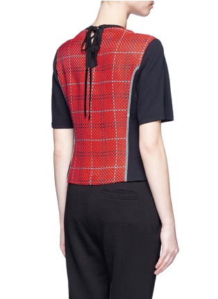 Back View - Click To Enlarge - 3.1 PHILLIP LIM - Surf plaid lace-up back top