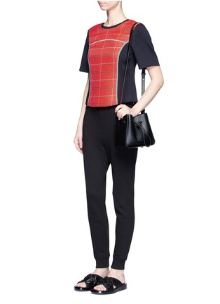 Figure View - Click To Enlarge - 3.1 PHILLIP LIM - Surf plaid lace-up back top