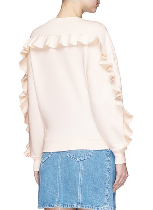 Back View - Click To Enlarge - STELLA MCCARTNEY - Ruffle trim cotton blend sweatshirt