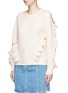 Front View - Click To Enlarge - STELLA MCCARTNEY - Ruffle trim cotton blend sweatshirt