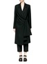 Main View - Click To Enlarge - ACNE STUDIOS - 'Lorin Struct' tie waist long coat