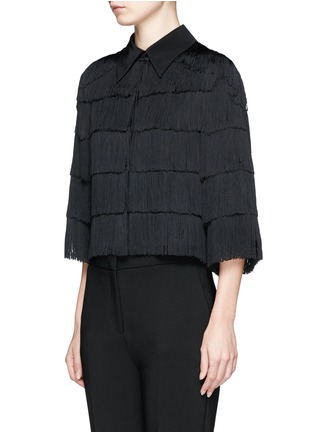 Front View - Click To Enlarge - STELLA MCCARTNEY - 'Tatiana' tiered fringe cropped silk shirt