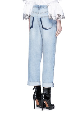 Back View - Click To Enlarge - ALEXANDER MCQUEEN - Pocket fade distressed boyfriend jeans