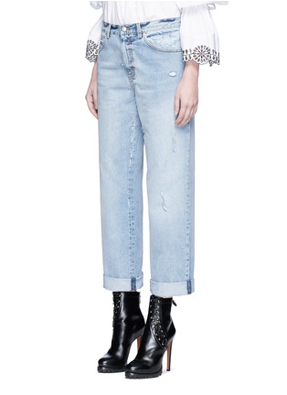Front View - Click To Enlarge - ALEXANDER MCQUEEN - Pocket fade distressed boyfriend jeans
