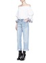 Figure View - Click To Enlarge - ALEXANDER MCQUEEN - Pocket fade distressed boyfriend jeans