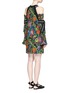 Back View - Click To Enlarge - 3.1 PHILLIP LIM - Floral print plissé pleat cold shoulder dress