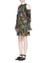 Front View - Click To Enlarge - 3.1 PHILLIP LIM - Floral print plissé pleat cold shoulder dress