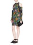 Figure View - Click To Enlarge - 3.1 PHILLIP LIM - Floral print plissé pleat cold shoulder dress