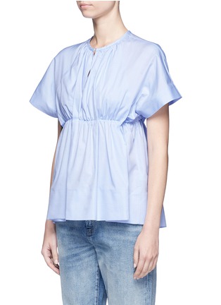 Front View - Click To Enlarge - VICTORIA, VICTORIA BECKHAM - Gathered empire waist poplin top