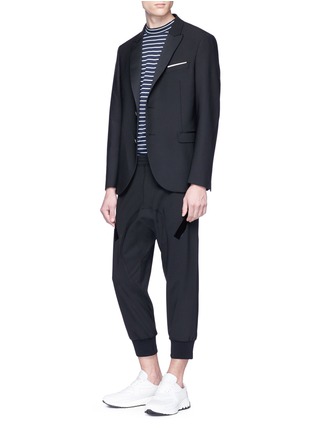 Figure View - Click To Enlarge - NEIL BARRETT - Tape trim cropped jogging pants