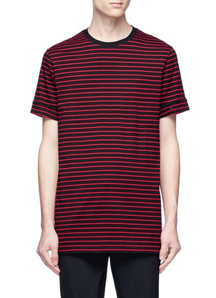Main View - Click To Enlarge - NEIL BARRETT - Roll cuff stripe T-shirt