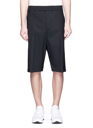 Main View - Click To Enlarge - NEIL BARRETT - Satin outseam sweat shorts