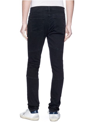 Back View - Click To Enlarge - J BRAND - 'Bearden Moto' diamond quilted knee skinny jeans
