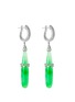 Figure View - Click To Enlarge - SAMUEL KUNG - Diamond jadeite 18k white gold drop earrings