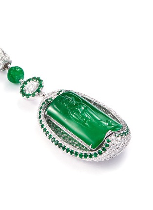 Detail View - Click To Enlarge - SAMUEL KUNG - 'Guan Yin' diamond garnet jadeite 18k white gold pendant