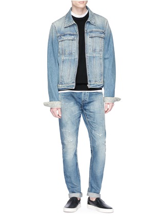Figure View - Click To Enlarge - DENHAM - 'Razor' ripped selvedge jeans