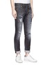 Front View - Click To Enlarge - DENHAM - 'Bolt' paint splattered skinny jeans