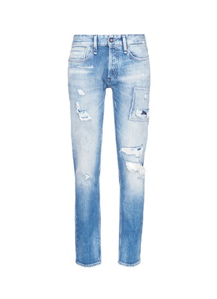Main View - Click To Enlarge - DENHAM - 'Razor' ripped stonewash jeans