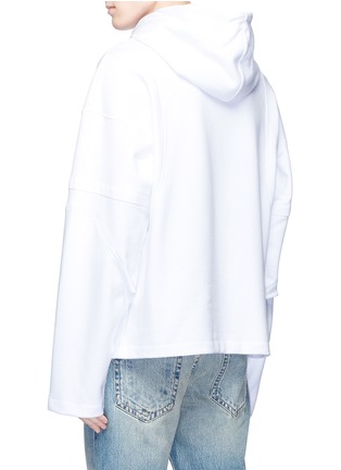 Back View - Click To Enlarge - HELMUT LANG - 'Austria' patch cutout sleeve hoodie