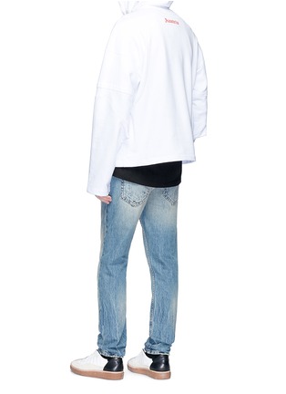 Figure View - Click To Enlarge - HELMUT LANG - 'Austria' patch cutout sleeve hoodie