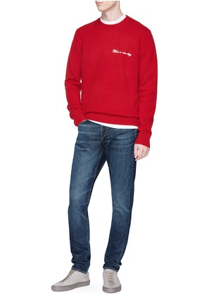 Figure View - Click To Enlarge - RAG & BONE - 'Victor' slogan embroidered lambswool sweater