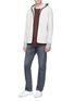 Figure View - Click To Enlarge - JAMES PERSE - Contrast piping zip hoodie