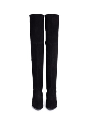 Front View - Click To Enlarge - STUART WEITZMAN - 'Tie Model' stretch suede knee high boots