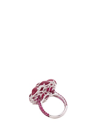 Figure View - Click To Enlarge - LC COLLECTION JEWELLERY - Diamond ruby 18k white gold floral ring