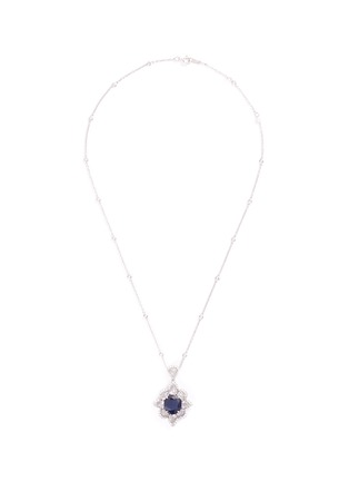 Main View - Click To Enlarge - LC COLLECTION JEWELLERY - Diamond sapphire 18k white gold abstract star pendant necklace