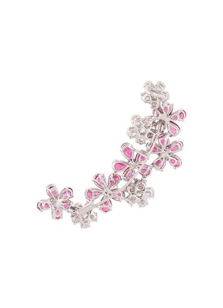 Detail View - Click To Enlarge - LC COLLECTION JEWELLERY - Diamond ruby 18k white gold floral brooch