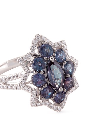 Detail View - Click To Enlarge - LC COLLECTION JEWELLERY - Diamond alexandrite platinum and silver cutout ring