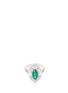 Main View - Click To Enlarge - LC COLLECTION JEWELLERY - Diamond emerald platinum and silver marquise cutout ring