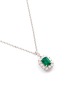 Figure View - Click To Enlarge - LC COLLECTION JEWELLERY - Diamond emerald platinum and silver pendant necklace