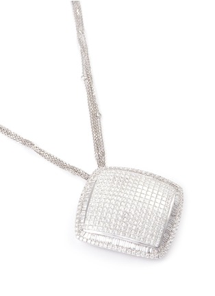 Detail View - Click To Enlarge - LC COLLECTION JEWELLERY - Diamond 18k white gold square pendant necklace