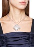 Figure View - Click To Enlarge - LC COLLECTION JEWELLERY - Diamond 18k white gold square pendant necklace