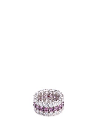 Main View - Click To Enlarge - ROBERTO COIN - 'Zaffiri Cento' diamond sapphire 18k white gold ring