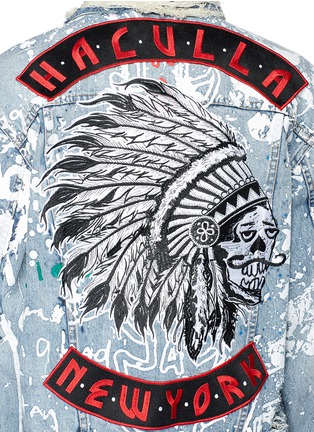 Detail View - Click To Enlarge - HACULLA - Paint splatter logo patch denim jacket