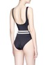 Back View - Click To Enlarge - SOLID & STRIPED - 'The Joan' belted cutout waist one-piece swimsuit