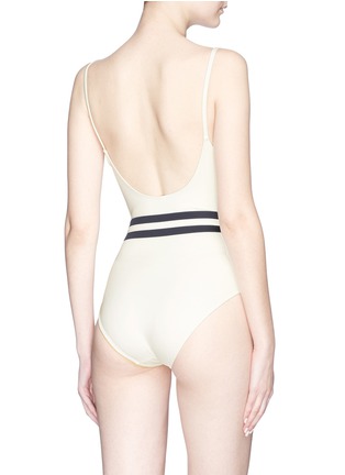 Back View - Click To Enlarge - SOLID & STRIPED - 'The Nina' belted one-piece swimsuit