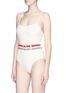 Figure View - Click To Enlarge - SOLID & STRIPED - 'The Nina' belted ribbed one-piece swimsuit
