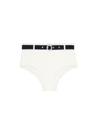 Main View - Click To Enlarge - SOLID & STRIPED - 'The Quinn' belted high rise bikini bottoms
