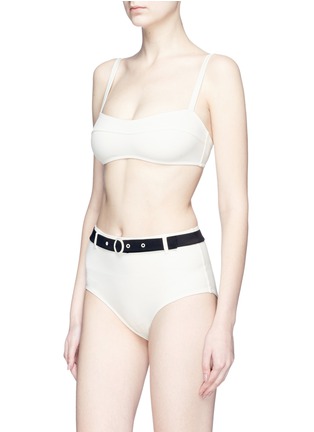 Figure View - Click To Enlarge - SOLID & STRIPED - 'The Quinn' belted high rise bikini bottoms