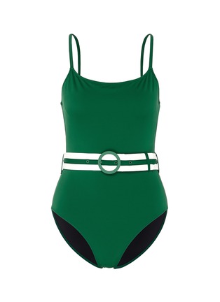 Main View - Click To Enlarge - SOLID & STRIPED - 'The Nina' belted one-piece swimsuit