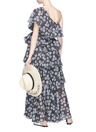 Figure View - Click To Enlarge - LISA MARIE FERNANDEZ - 'Arden' polka dot daisy print ruffle one-shoulder dress