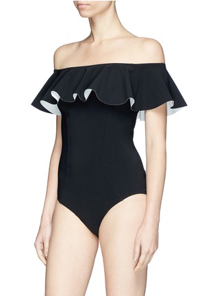 Figure View - Click To Enlarge - LISA MARIE FERNANDEZ - Mlra Flounce' ruffle off-shoulder one-piece swimsuit
